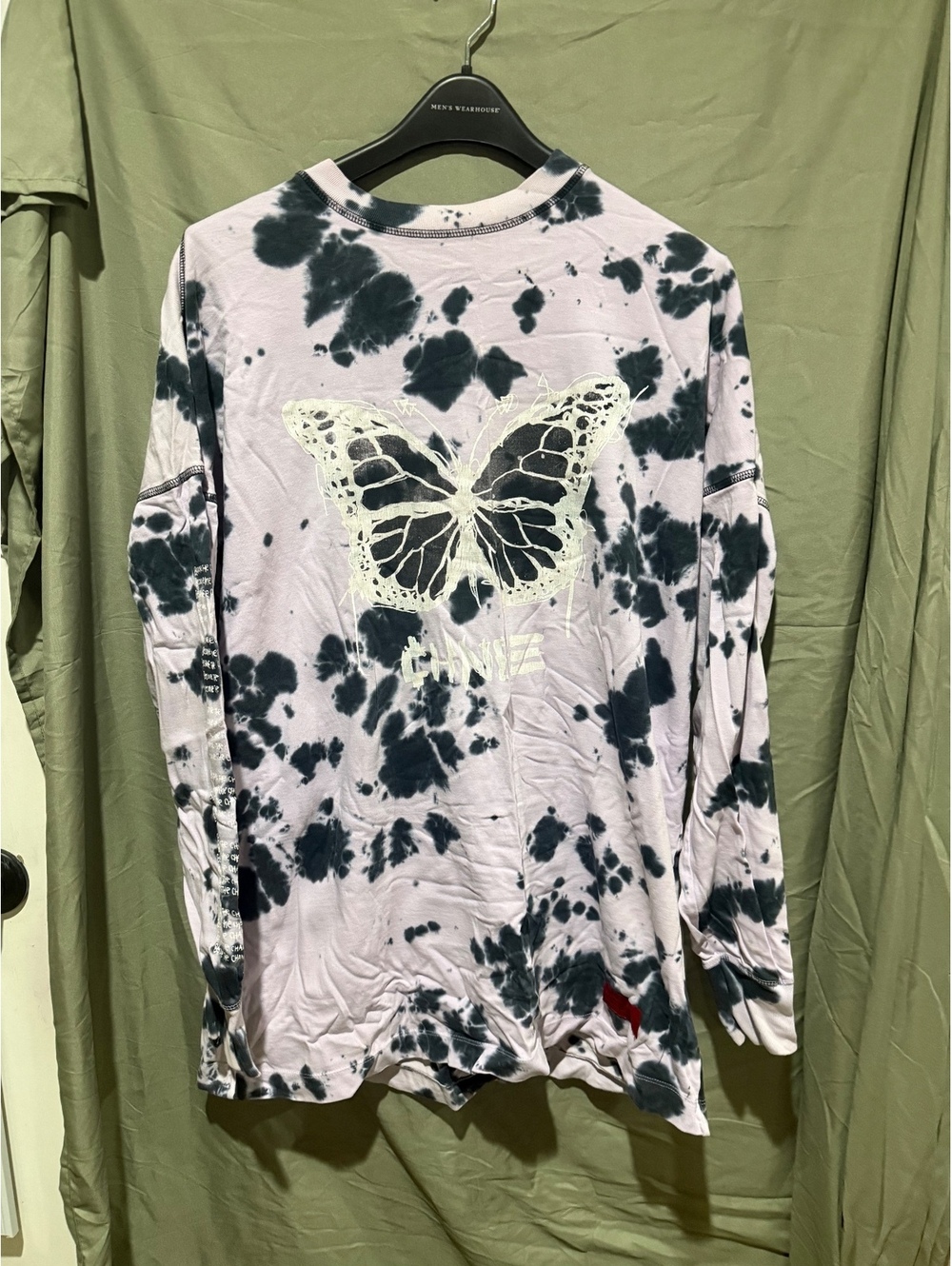 CHNGE butterfly tie dye long sleeve T shirt dress